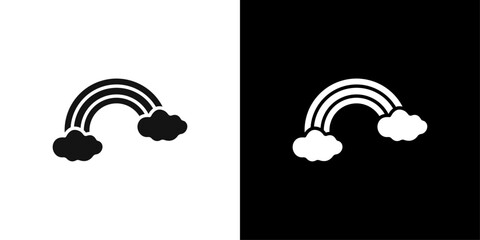 Rainbow icon Flat vector set outline