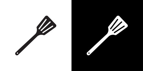 Poster - spatula icon Flat vector set outline