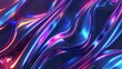 © neirfy - 3D Cover. Abstract fluid iridescent holographic neon curved wave in motion colorful background