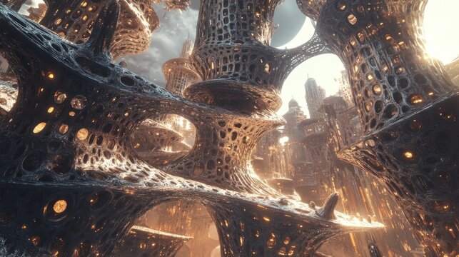 A City Built Within A Giant, Interconnected, Organic Structure