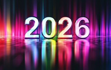 happy new year 2026 text effect