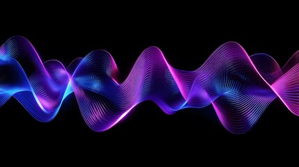 A digital art representation of sound waves in vibrant neon colors, with dynamic lines and curves representing the rhythm and energy of music on a black background