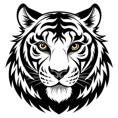 tiger head silhouette vector illustration mascot logo