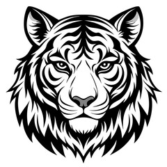 tiger head silhouette vector illustration mascot logo