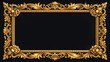 © Jane Studio - Vintage gold vertical frame with ornate cornice on a black backdrop, ideal for book covers and postcards