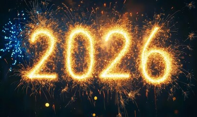 happy new year 2026 text effect