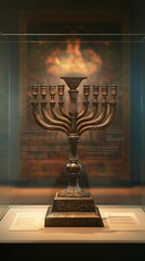 Canvas Print - Menorah Historic Artifact Judaism Religion Spiritual Symbol