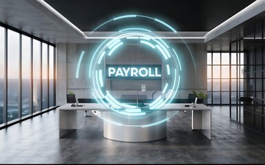 Poster - Modern Payroll Management System in a Sleek Office Setting 