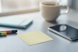 © VaCity - Morning Workspace with Coffee, Phone and Supplies