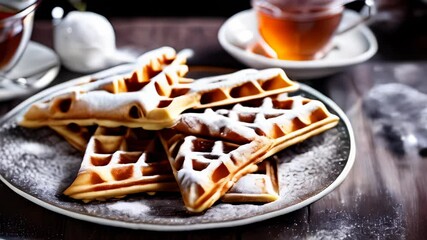 Canvas Print -  Deliciously indulgent waffle treats ready to be savored