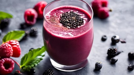 Wall Mural -  Deliciously nutritious smoothie with a sprinkle of chia seeds