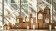 © Oleh - Shady Homes made of Wooden Blocks with Blank Space