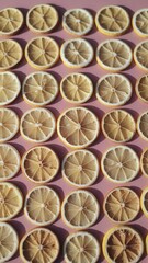 Wall Mural - A close up of many slices of lemon