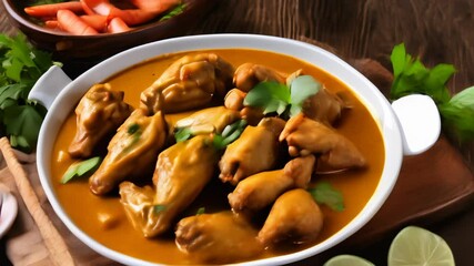 Wall Mural -  Deliciously spiced chicken drumsticks in a rich sauce ready to be savored