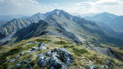 low square mountain ridge,stockphoto style