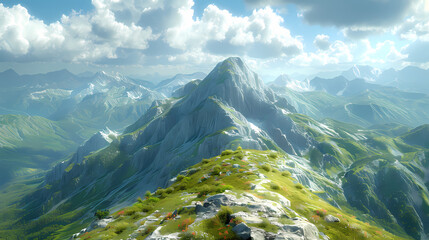 Wall Mural - low square mountain ridge,stockphoto style