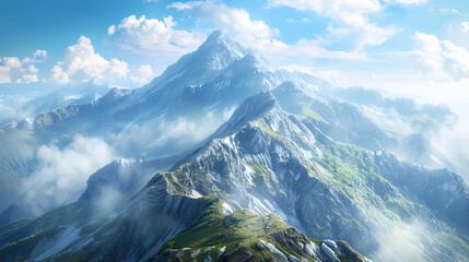 Wall Mural - low square mountain ridge,stockphoto style