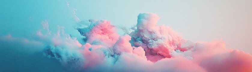 Abstract Pink and Blue Cloudscape with Textured Effect