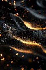 Wall Mural - Abstract background with golden glitter and black waves, beautiful and elegant luxury design elements