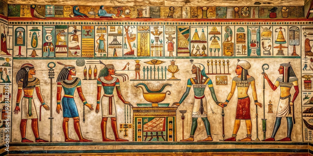 Ancient Egyptian Hieroglyphics Wall Mural Intricate Hieroglyphs 