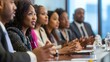 © pkproject - Diverse Group Engaged in Productive Conference Table Discussion