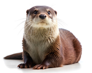 otter, isolated on white background, clipping path