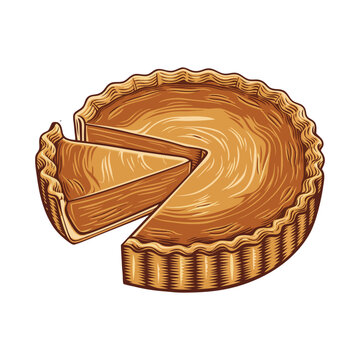 Pumpkin Pie - slices of pie. illustration design
