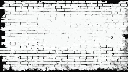 Wall Mural - Brick wall background. Distress brick wall overlay texture. Grunge Background. Black and white brick wall background. 