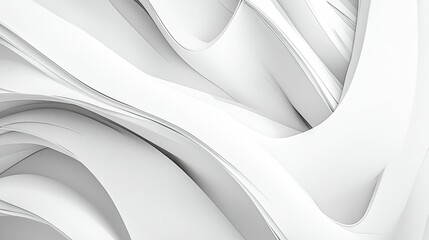 Poster - A harmonious blend of white geometric shapes and lines, creating a clean and modern abstract background with a touch of elegance.