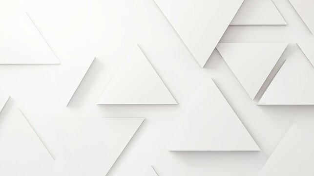 Minimalist white geometric background with layered triangles and soft gradients, offering a sense of depth and sophistication.