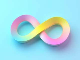 Wall Mural - a vibrant infinity sign with a metallic texture, sharp detailing, and realistic light reflections