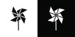 © Petsscouts - paper Windmill icon Black line art vector logo set