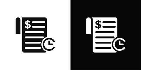 Transaction history icon Black line art vector logo set