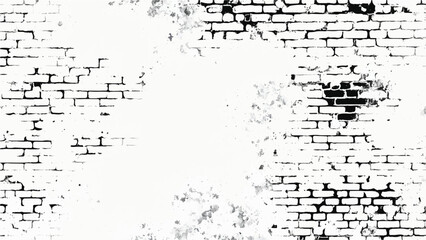 Wall Mural - Brick wall background. Distress brick wall overlay texture. Grunge Background. Black and white brick wall background. 