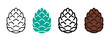 © Chelpanoff - Pine cone icon. Pinecone vector illustration. Christmas three plant linear pictogram. Evergreen forest symbol. Fir cedar or spruce conifer seed. Winter season coniferous tree outline concept
