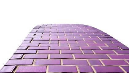 Wall Mural - A purple brick road isolated on a white background