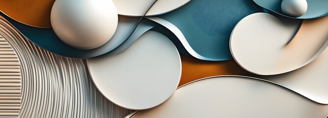 50. Abstract 3D geometric design with a sleek circle ceramic surface