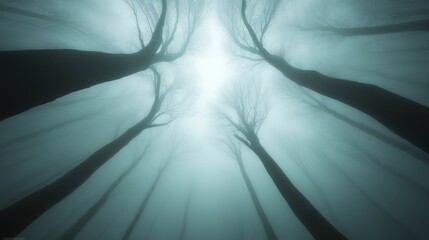 Wall Mural - A forest with trees in the foreground and background