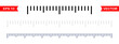 © Chelpanoff - Ruler marking template vector illustration. Horizontal measure unit indicator icon. Centimeter or inch straight gradation metric. Length measurement ruler graph. Line geometric equipment.