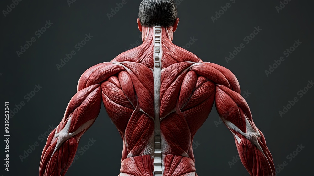 Muscular System of the Human Back: A detailed view of the back muscles ...