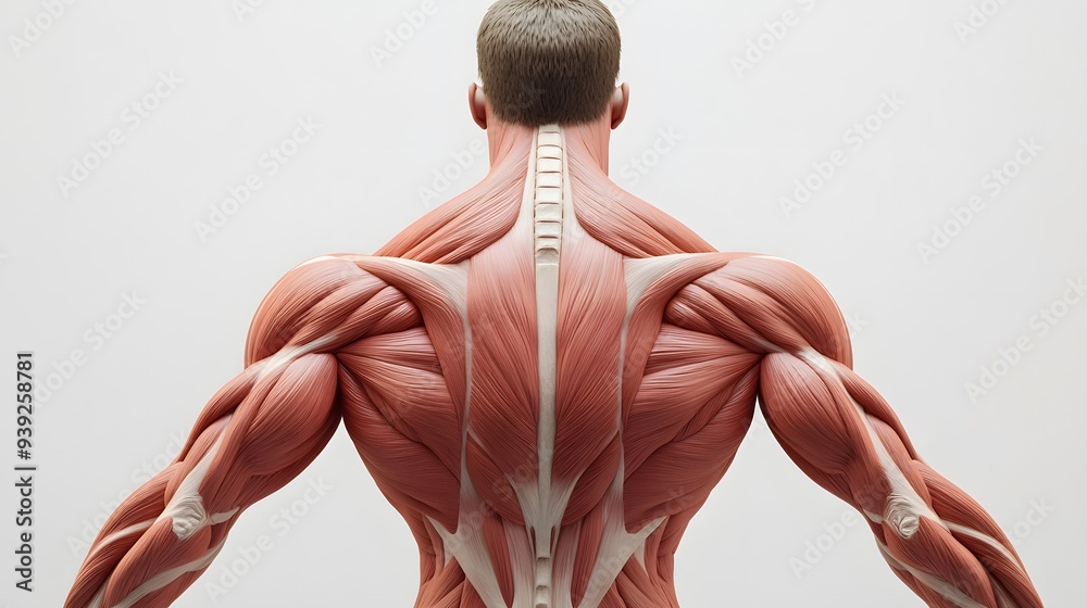 Muscular System of the Human Back: A detailed view of the back muscles ...