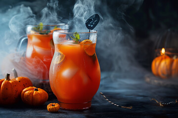 Spooky Halloween cocktail. Witch punch for Halloween.