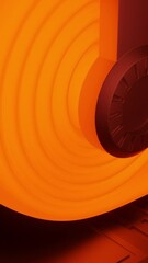 Aufkleber - Unwinding orange ribbon. Design. Light animation with a bright ribbon that unwinds in abstraction.
