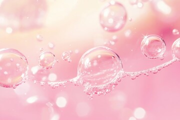 In-depth examination of gel formula highlighting bubbles on a bright backdrop: realistic skincare visuals, gel formula, luminous environment, authentic product presentation, beauty item feature