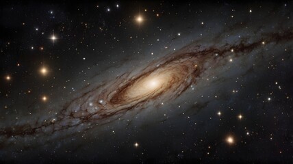 Wall Mural - A photograph of space with billions of stars and galaxies in a dark sky


