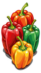 Wall Mural - bell pepper vector, illustration of bell pepper isolated on white background