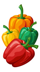 Wall Mural - bell pepper vector, illustration of bell pepper isolated on white background