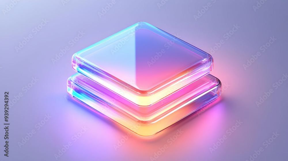 3d Flat icon as Glossy Glowing Holographic Laptop and Calendar concept as A photo featuring a glossy glowing holographic laptop and a calendar. The objects are positioned towards the right highlightin