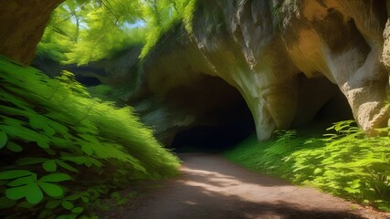 Wall Mural - arch, cliffs, forest