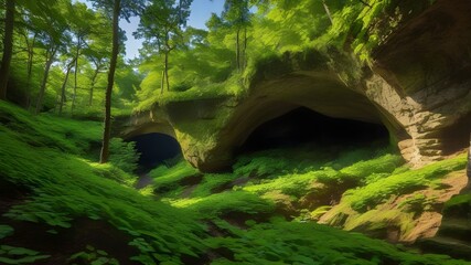 Wall Mural - arch, cliffs, forest